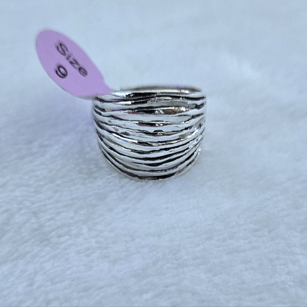 Noa Zuman Sterling Silver🤍 Convexed Bands Ring💍 - Picture 2 of 16